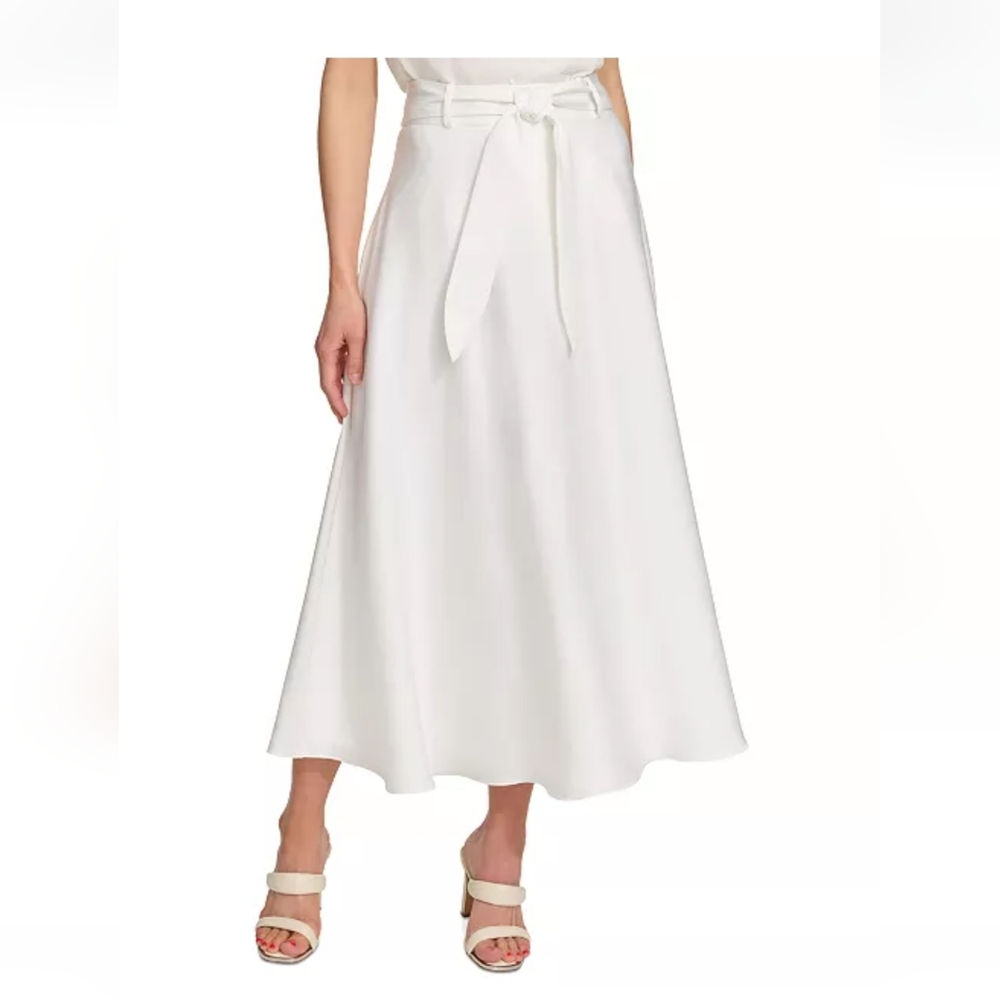 DKNY Lovely Creamy White Maxi Skirt 16 Petite NWT